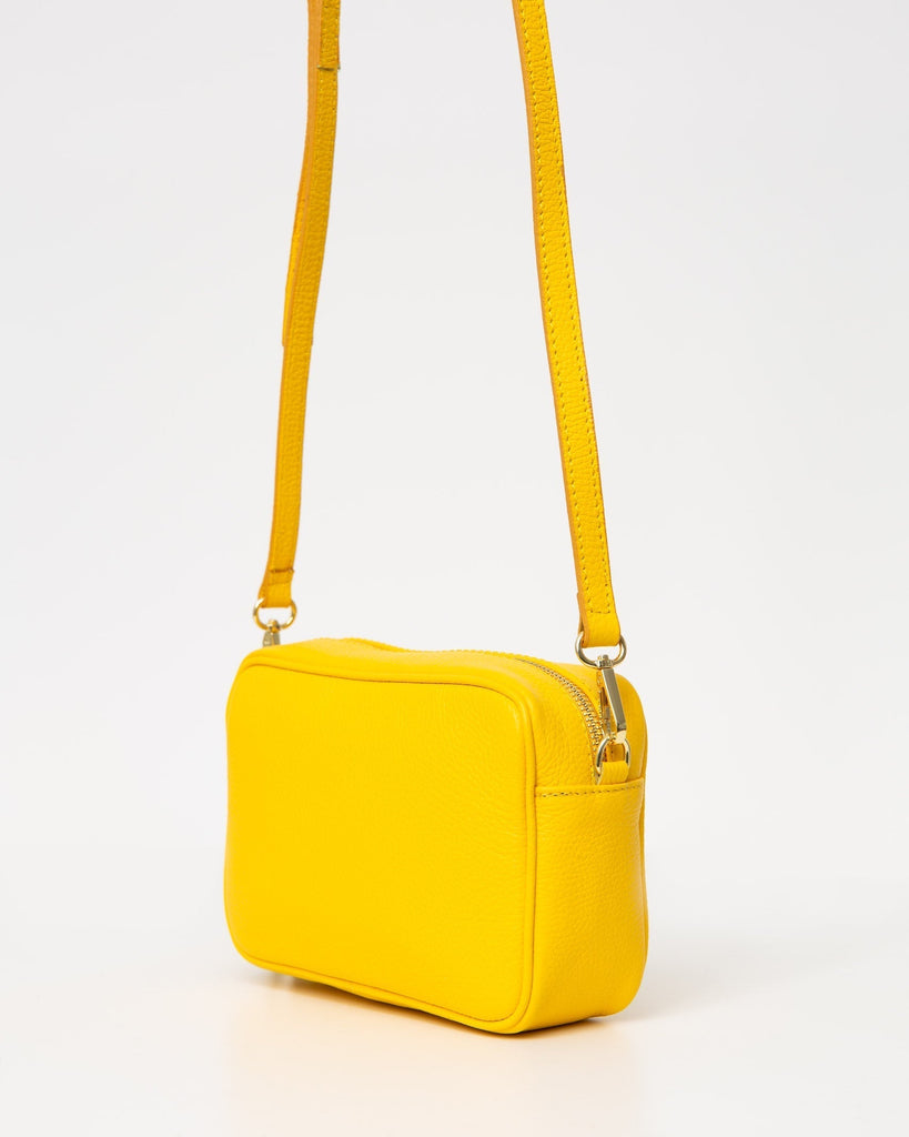 Rechteckige Tasche aus Leder - Broke + Schön#farbe_bright-yellow