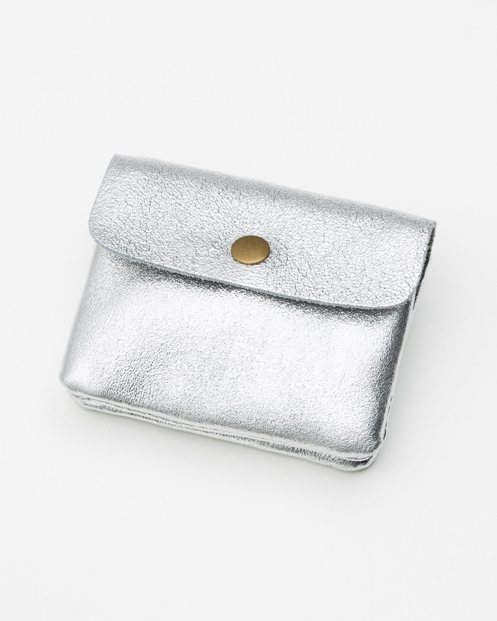 Kleines Lederportemonnaie - Broke + Schön#farbe_silver-colored