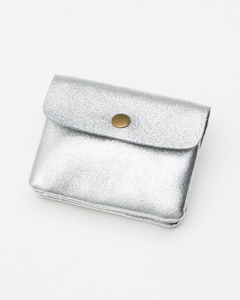 Kleines Lederportemonnaie - Broke + Schön#farbe_silver-colored