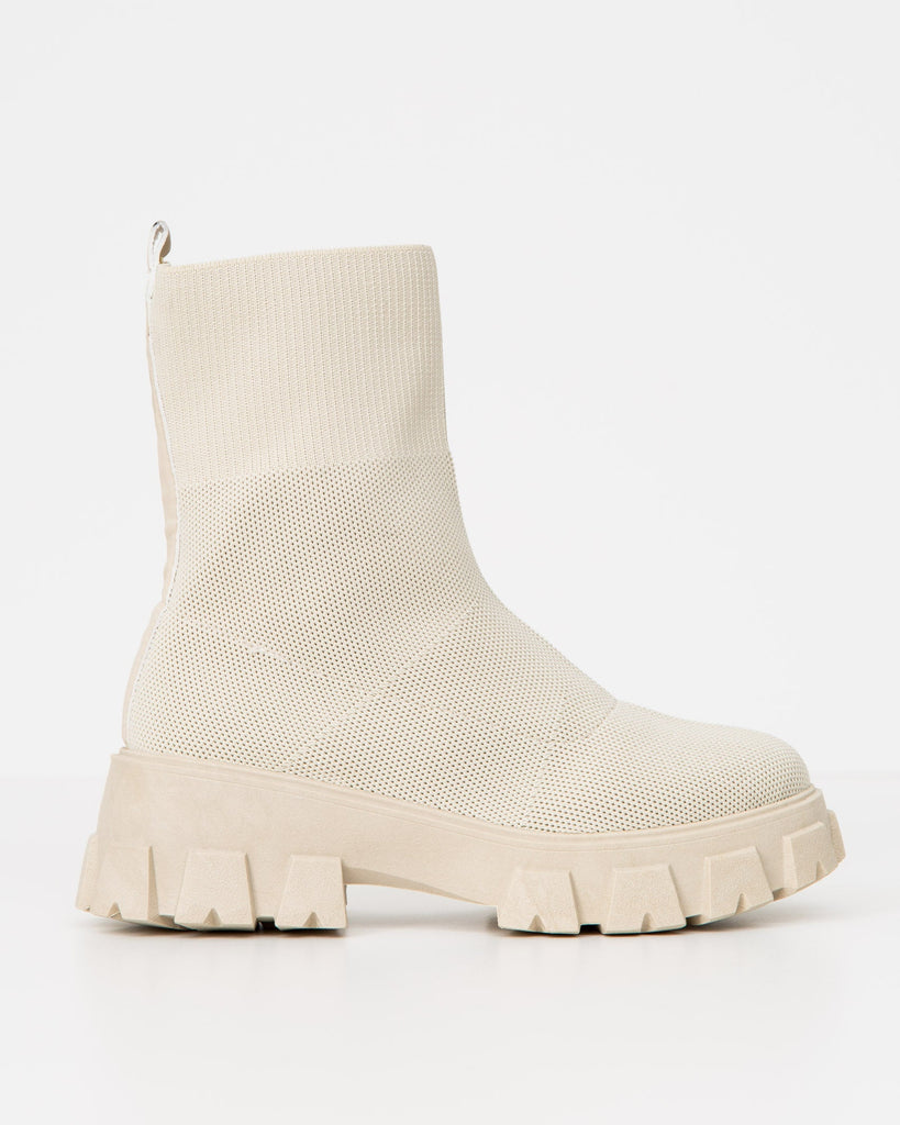 Sock Boots mit Plateau - Broke + Schön#farbe_beige