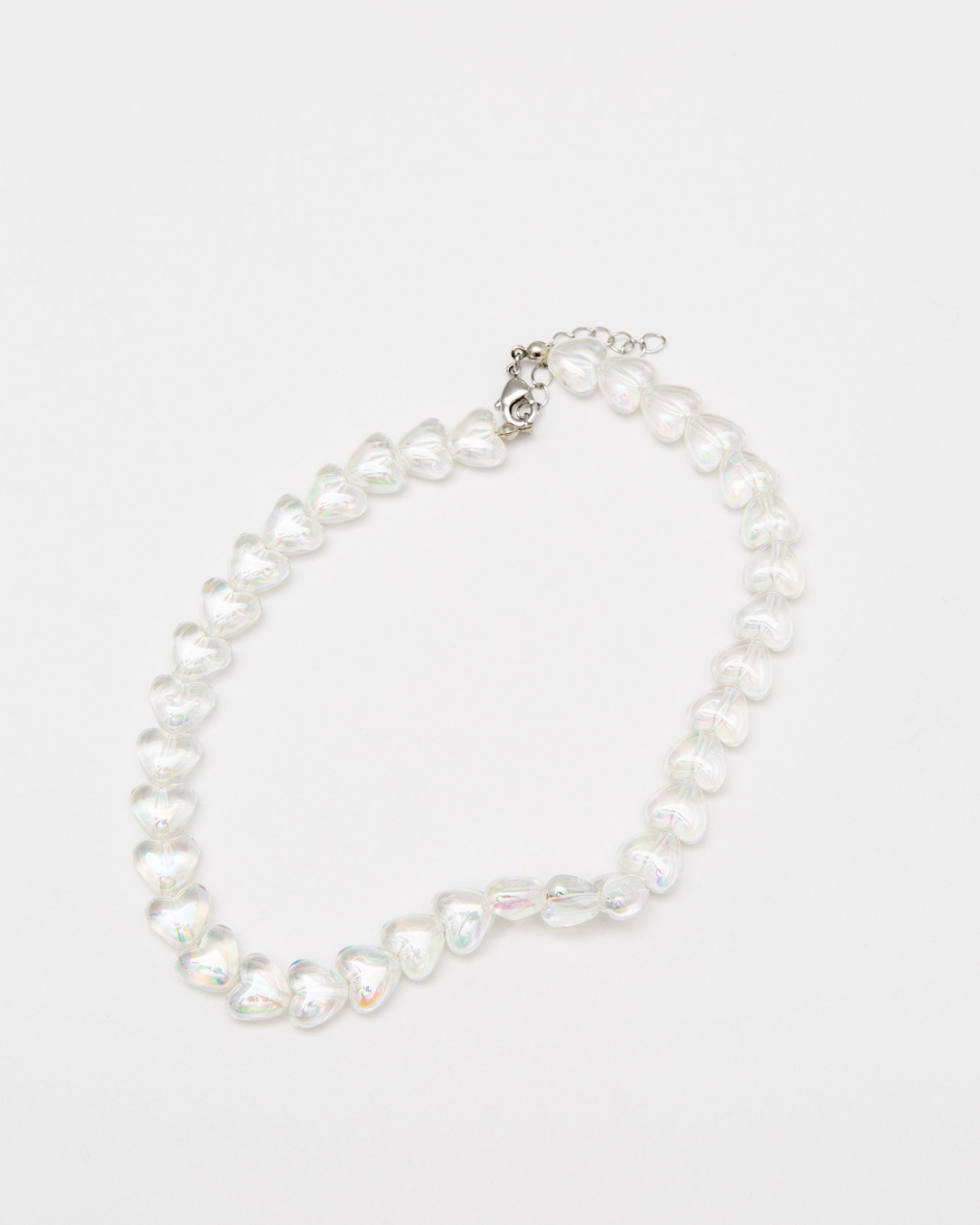 Halskette mit transparenten Herzchen - Broke + Schön#farbe_white