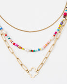 Mehrlagige Glieder- und Perlenkette - Broke + Schön#farbe_multicolor