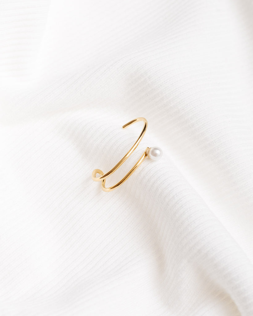 Earcuff mit Perle - Broke + Schön