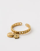 Gliederketten Ring mit Anhängern - Broke + Schön#farbe_gold-colored
