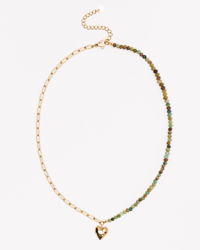 Zweigeteilte Kette mit Herz - Broke + Schön#farbe_blue