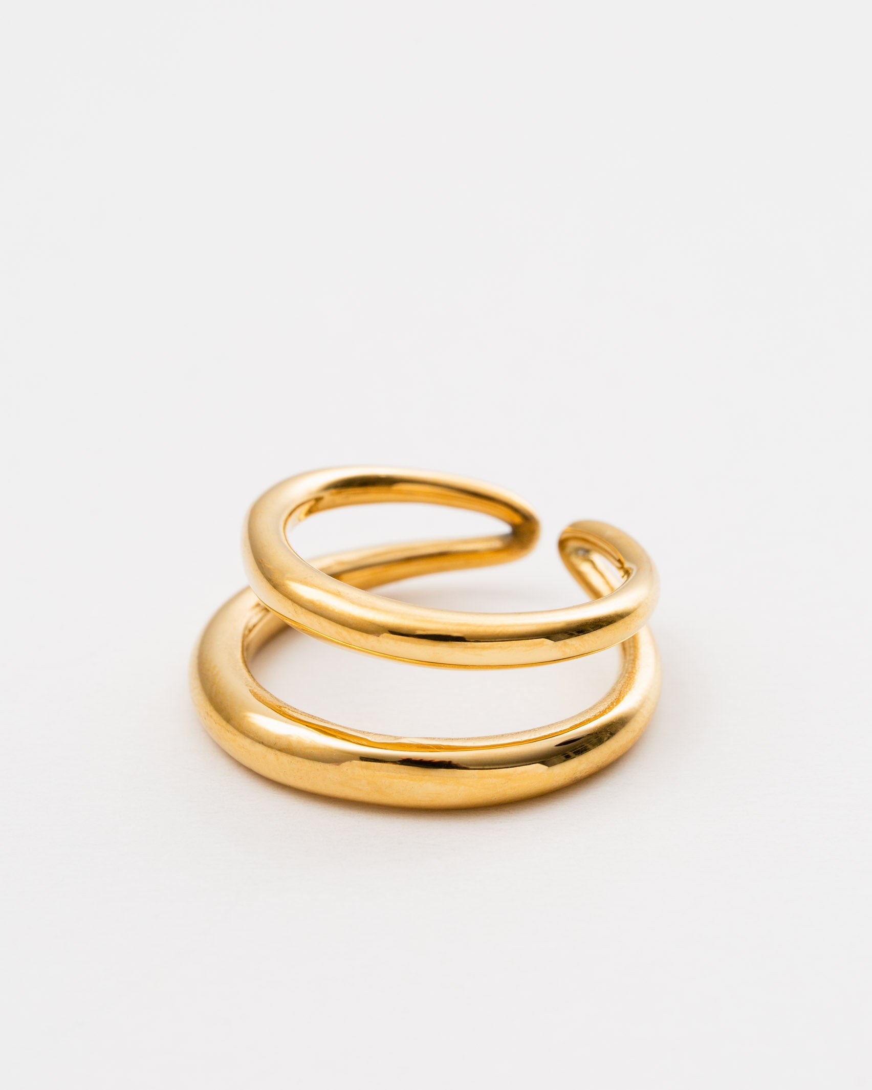 Doppelreihiger Statement Ring - Broke + Schön#farbe_gold-colored