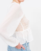 Bluse im Häkelwesten Look - Broke + Schön#farbe_white