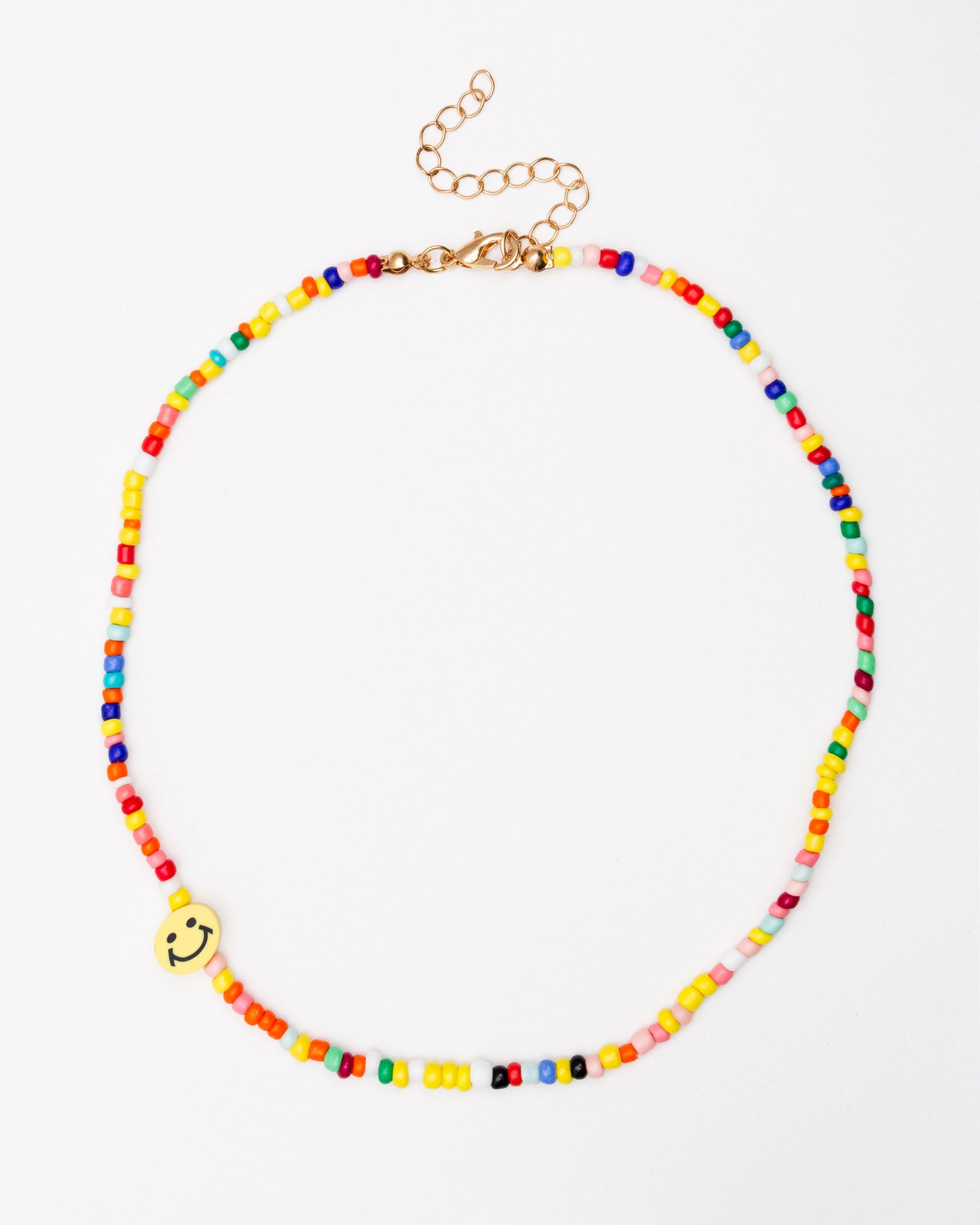 Perlenkette mit Perle eines grinsenden Emoticons - Broke + Schön#farbe_bright-yellow