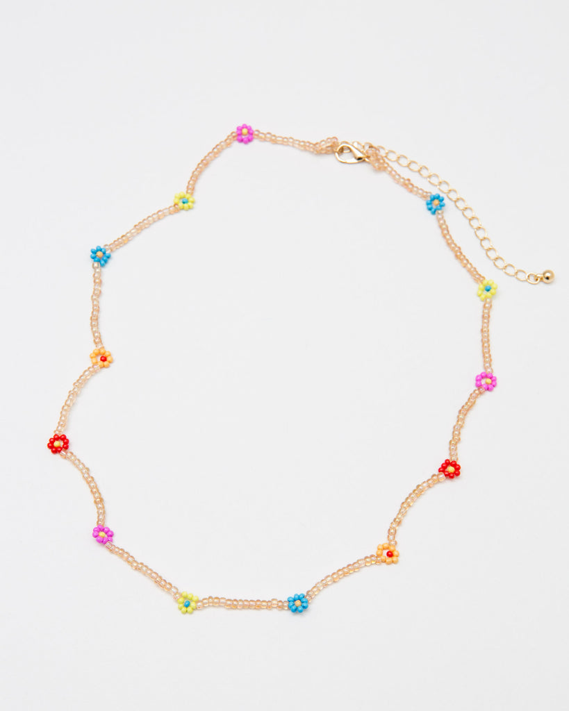 Perlenkette mit Blüten - Broke + Schön#farbe_rose