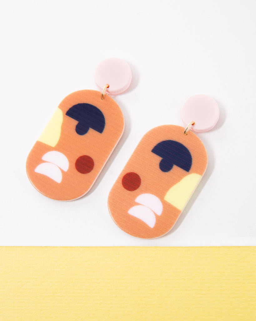 Statement-Hängeohrringe - Broke + Schön#farbe_brown