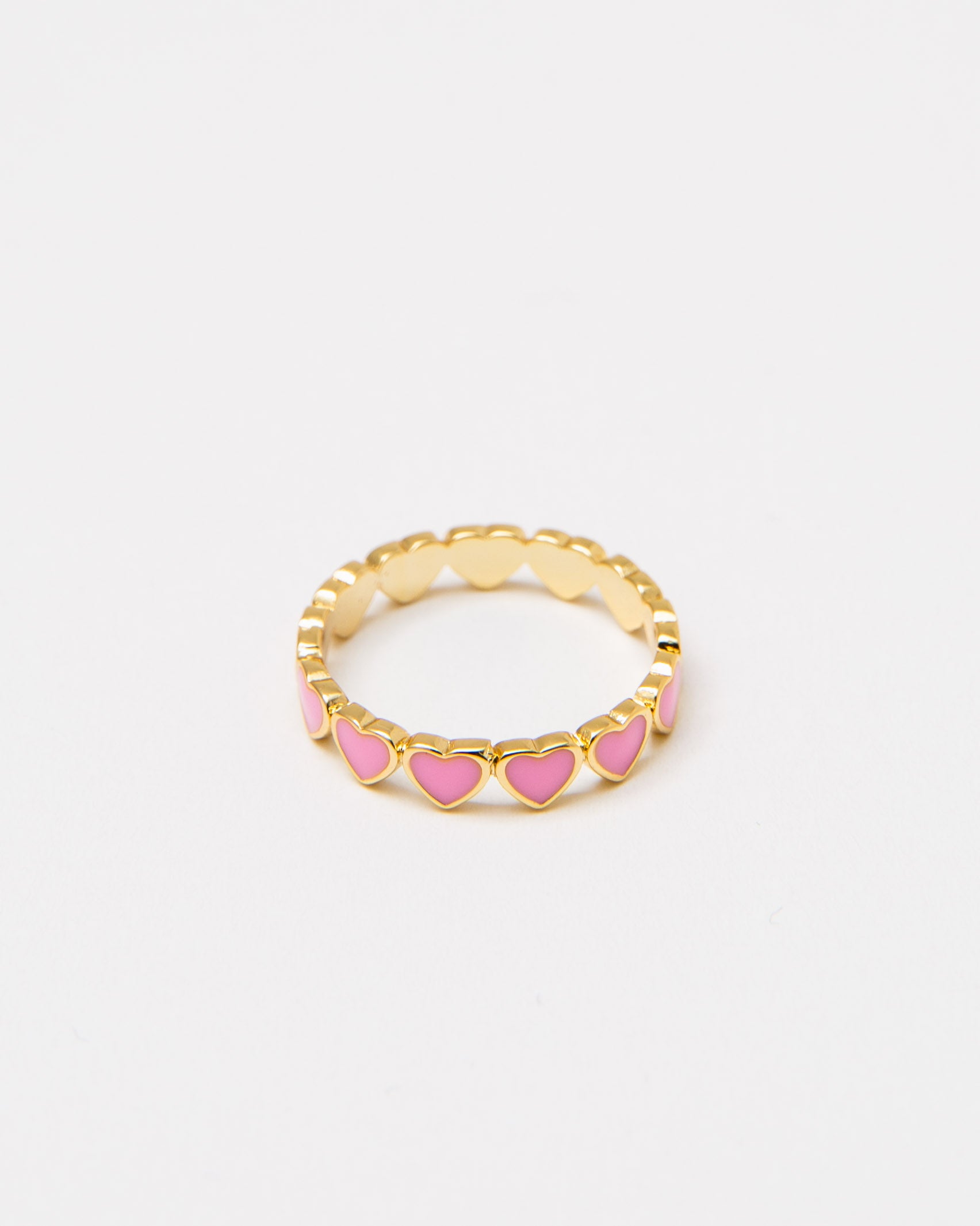 Feiner Ring aus kleinen Herzchen - Broke + Schön#farbe_bright-pink