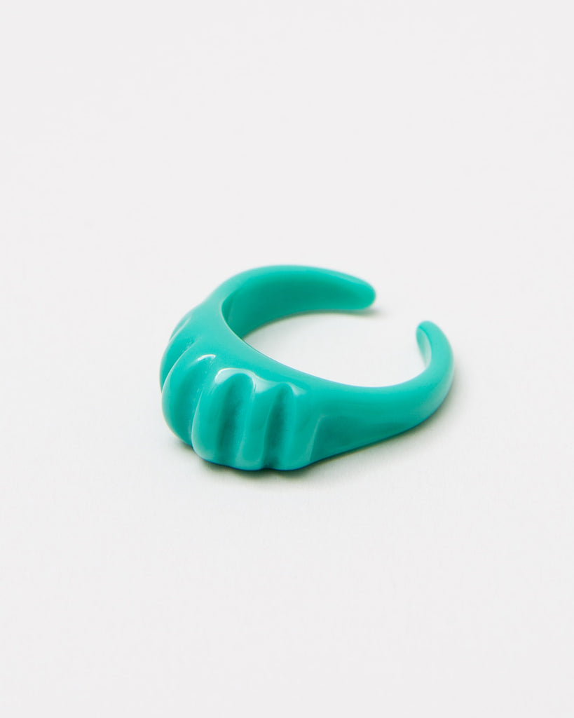 Ring aus Acryl mit geriffelter Verzierung - Broke + Schön#farbe_mint-green
