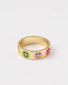 Ring mit lächelnden Emoticons - Broke + Schön#farbe_gold-colored