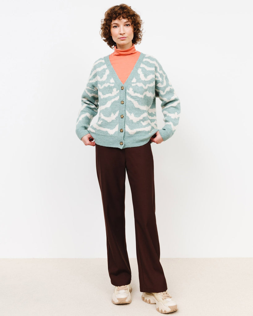 Strickjacke mit Zebra-Muster - Broke + Schön#farbe_green