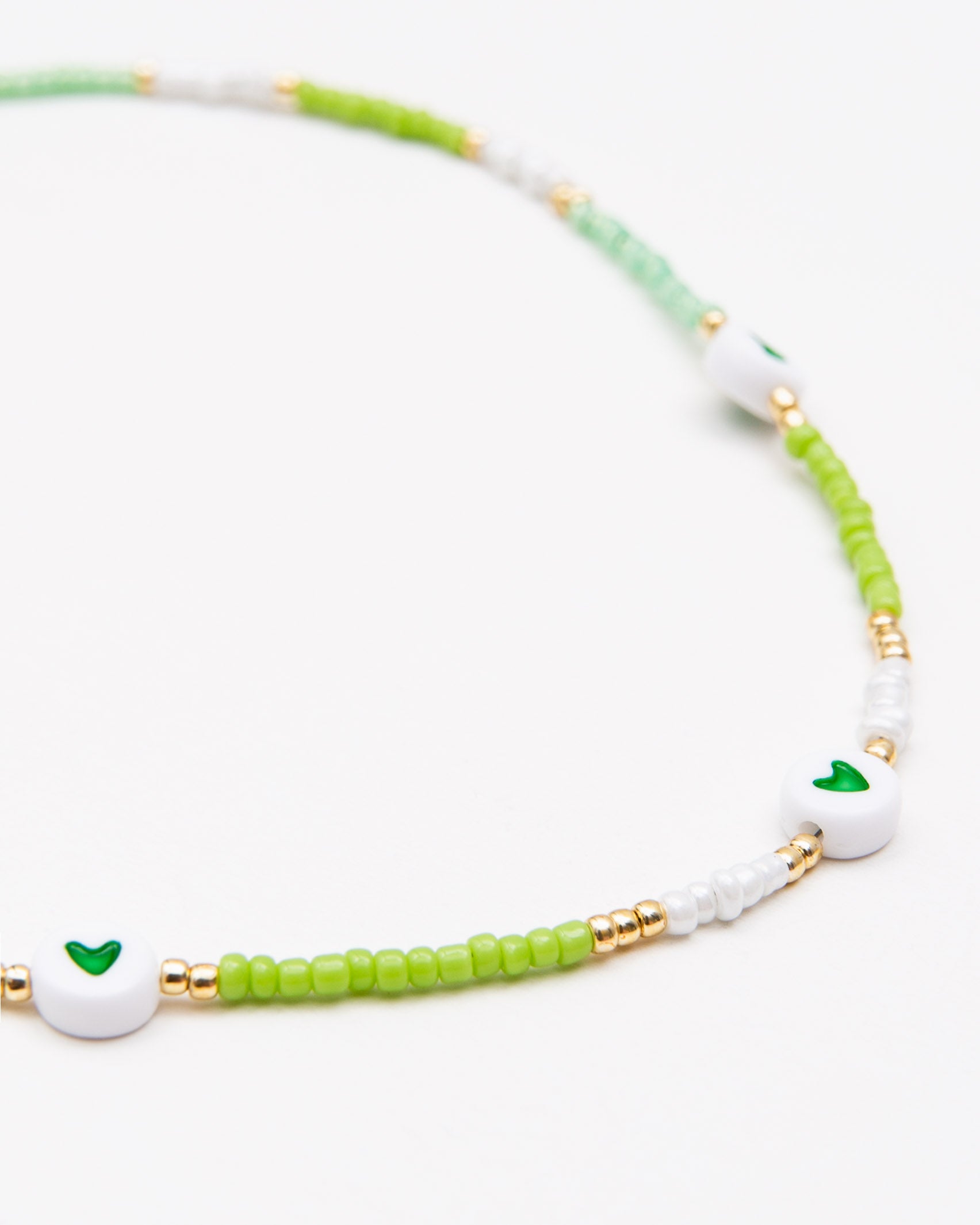 Halskette mit Herzen - Broke + Schön#farbe_green
