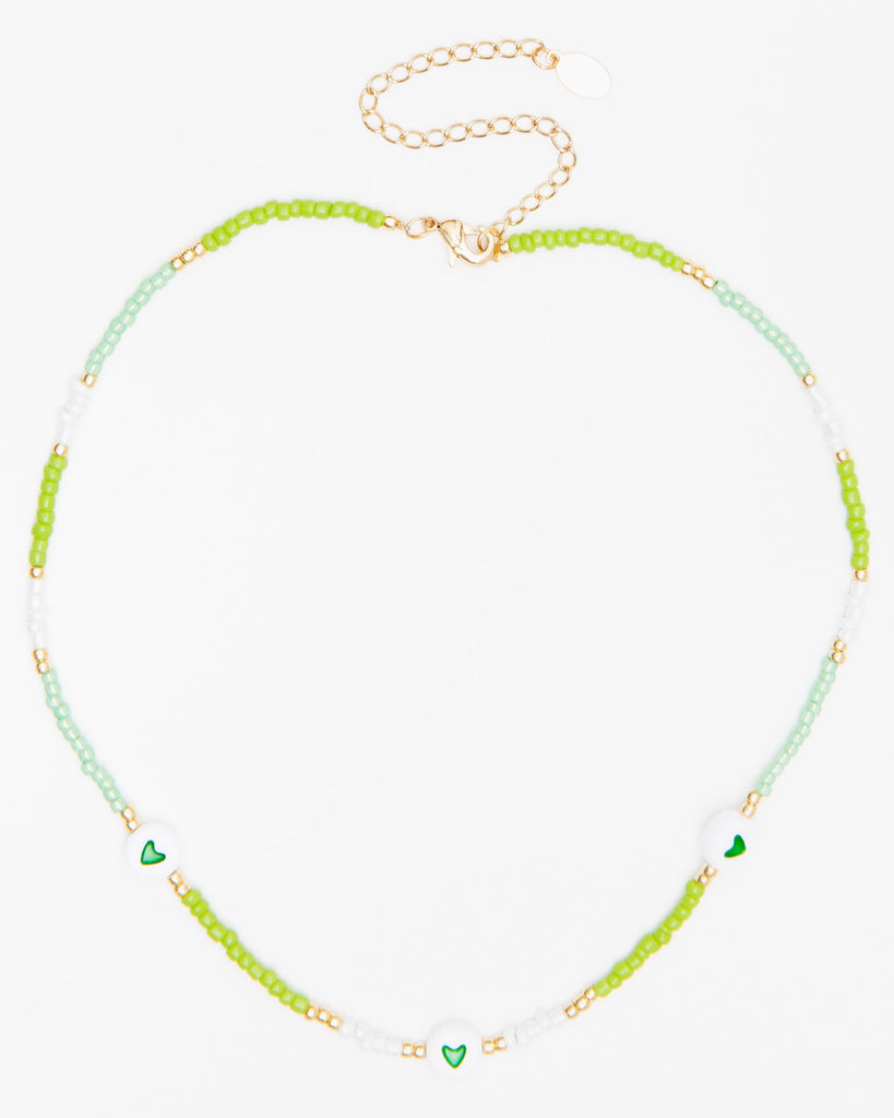 Halskette mit Herzen - Broke + Schön#farbe_green