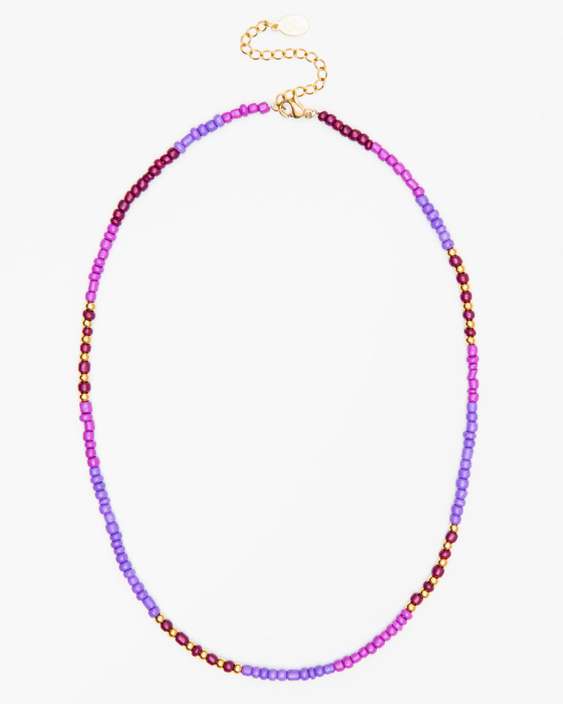 Lila Perlenkette - Broke + Schön#farbe_lilac
