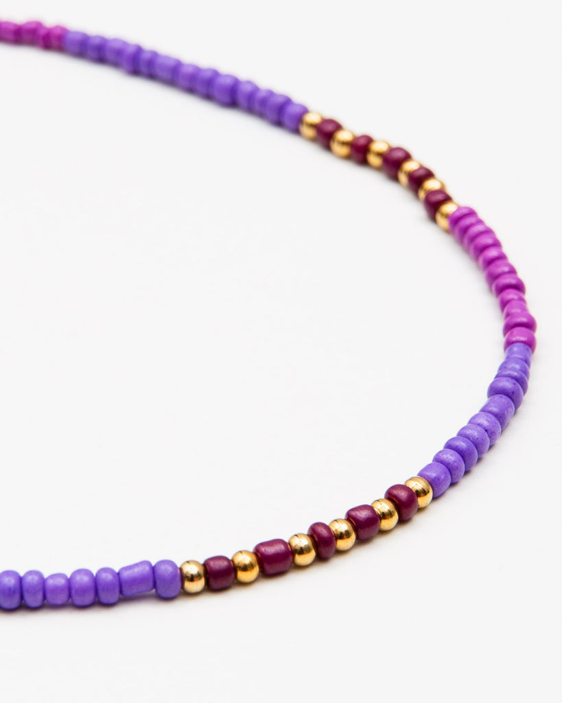 Lila Perlenkette - Broke + Schön#farbe_lilac
