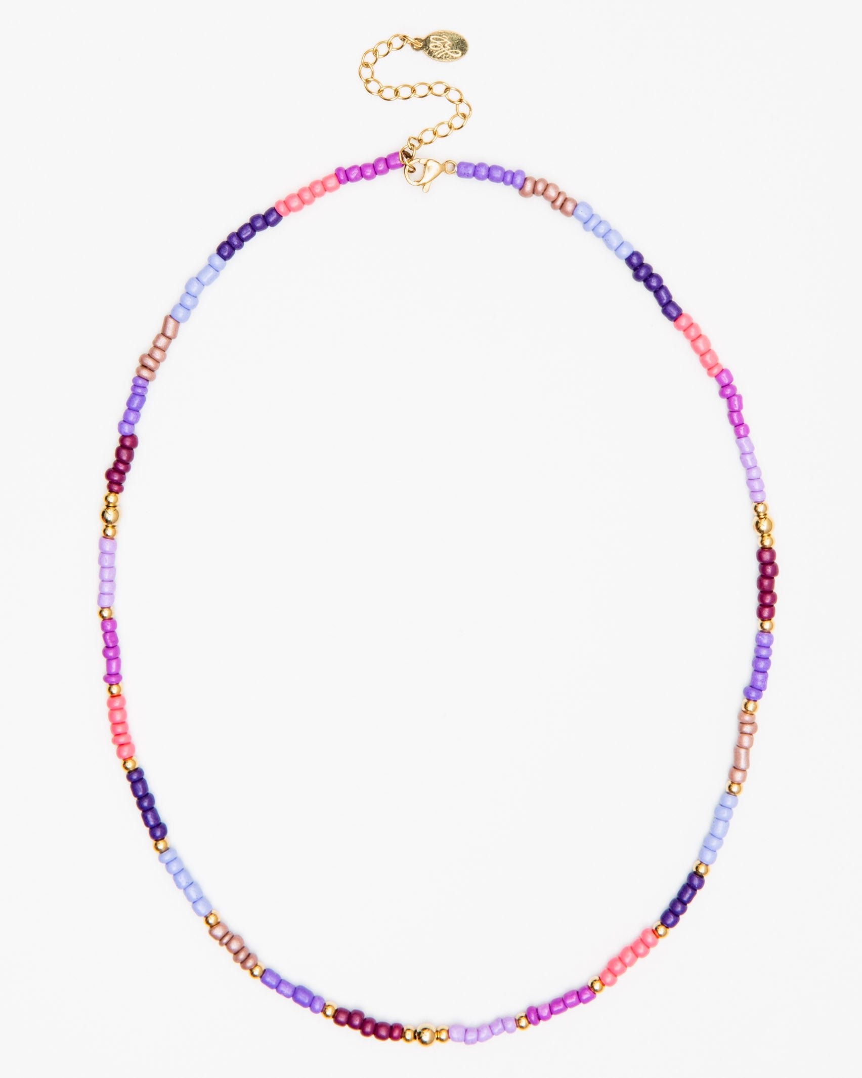 Mehrfarbige Perlenkette - Broke + Schön#farbe_lilac