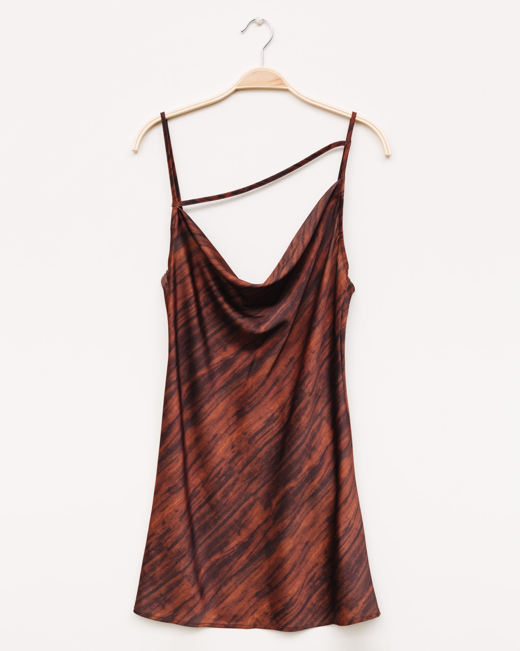 Minikleid mit Wasserfallausschnitt - Broke + Schön#farbe_brown