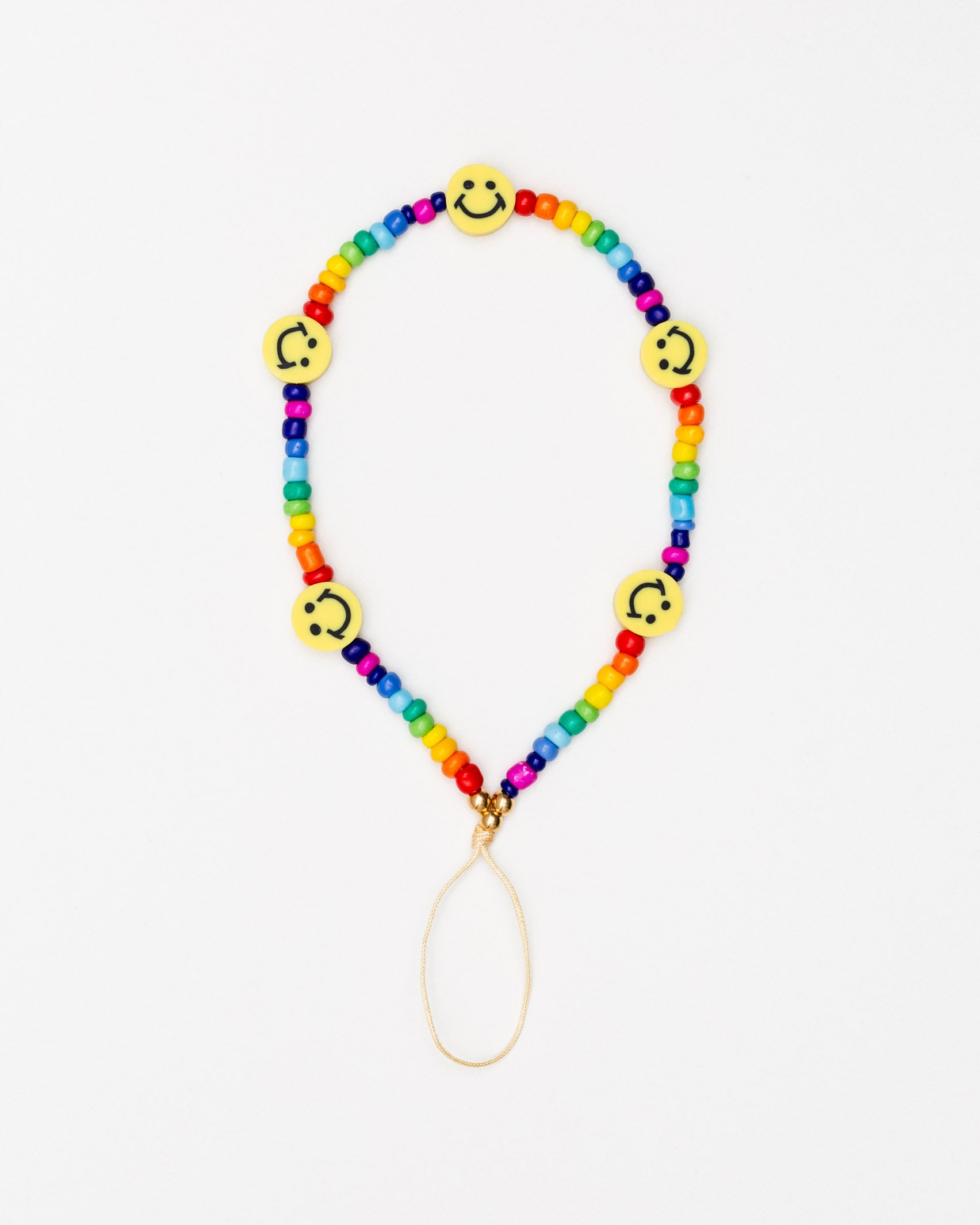 Handykette mit bunten Perlen und lächelnden Emojis - Broke + Schön#farbe_rainbow
