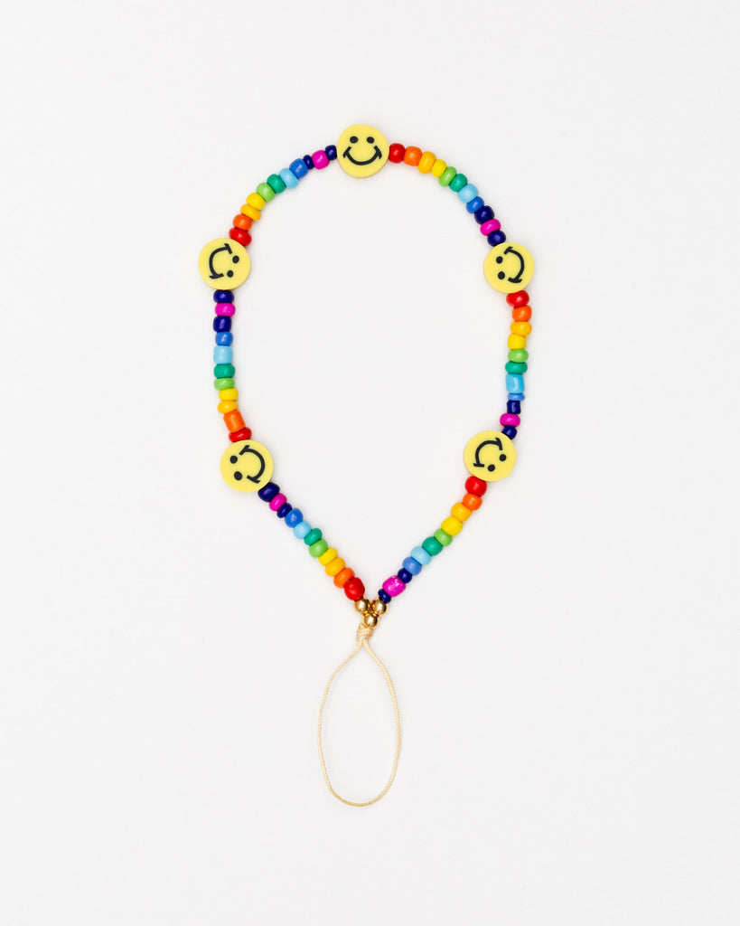 Handykette mit bunten Perlen und lächelnden Emojis - Broke + Schön#farbe_rainbow