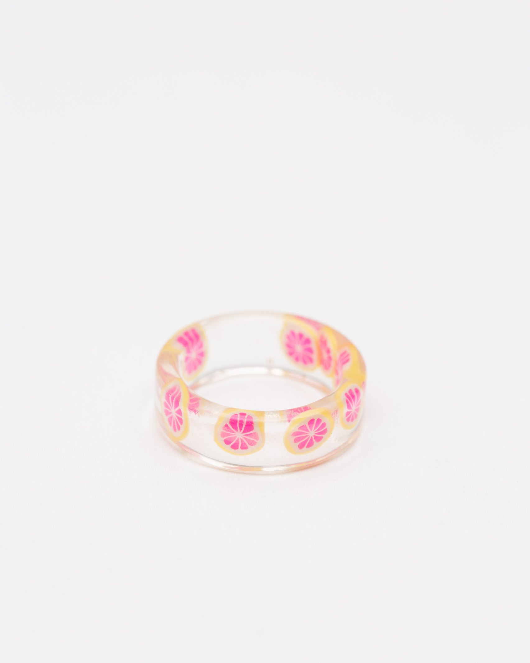 Transparenter Ring mit Grapefruits - Broke + Schön#farbe_bright-pink