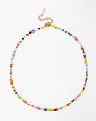 Bunte Halskette aus kleinen Perlen - Broke + Schön#farbe_rainbow
