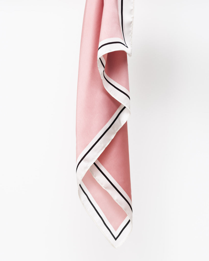 Quadratisches Tuch im Seiden-Look - Broke + Schön#farbe_rose